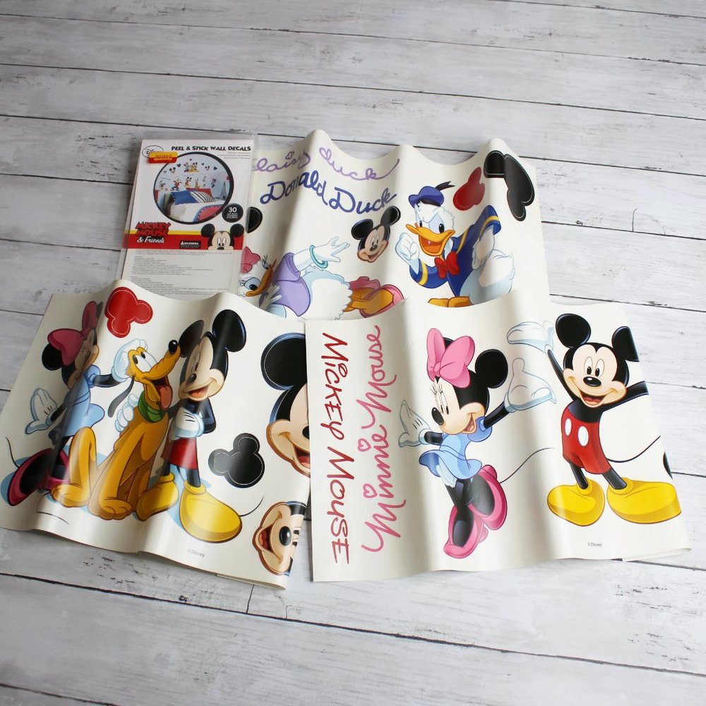 Disney Mickey Minnie Mouse Friends Donald Goofy Removable Wall Art Decals